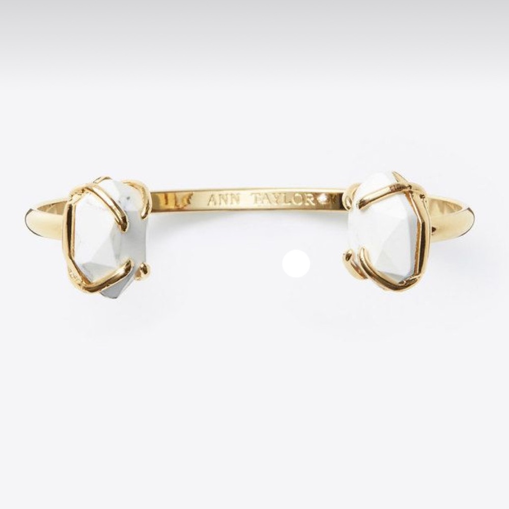 ANN TAYLOR Howlite Skinny Cuff Endcap Cuff Bracelet